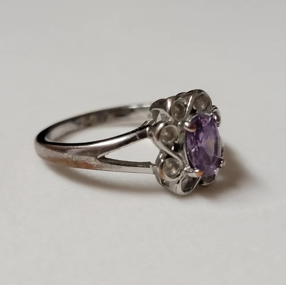 Split Shank Amethyst Purple Gem Ring